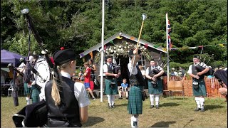 51st Highland Div amp Lovat Scouts by Newtonhill Pipe Band during 2023 Drumtochty Highland Games [upl. by Esineg]