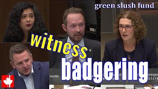 Witness badgering Liberals come to the rescue of Green Slush Fund chair GRILLED by Conservatives [upl. by Orth]