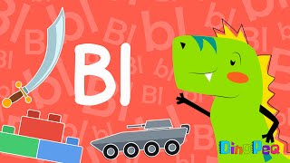 Bla Ble Bli Blo Blu  Sílabas trabadas  Vocabulario para niños  🦖 DinoPeq [upl. by Acinot]