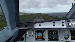 Fslabs A320X landing at Pago Intl NSTU P3DV34 [upl. by Feerahs572]