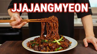 The BEST Korean Noodles Jjajangmyeon Black Bean Noodles Recipe [upl. by Spalla]