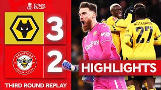 Cunha Extra Time Winner  Wolves 32 Brentford  Highlights  Emirates FA Cup 202324 [upl. by Eintruoc]